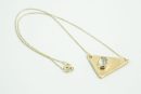 Moonstone triangle necklace - gold plated