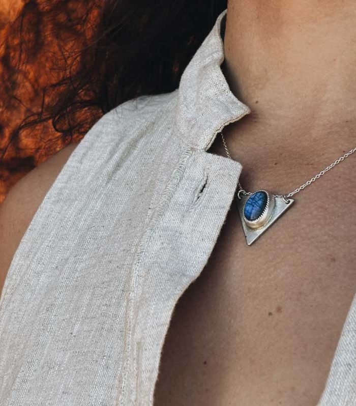 Labradorite Triangle Necklace